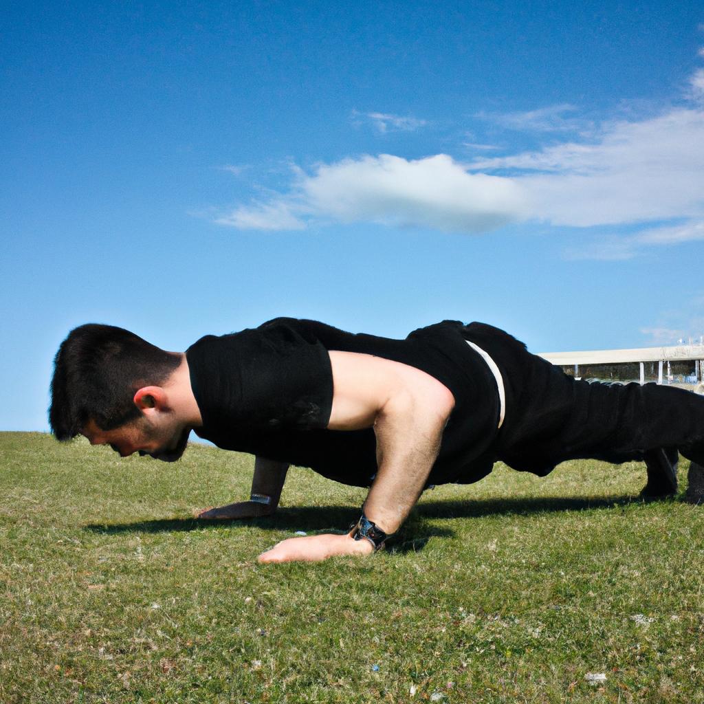 Person performing bodyweight exercises