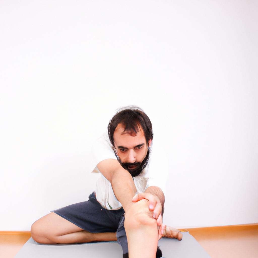 Person doing yoga at studio